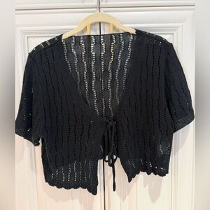 Black crop knit sweater